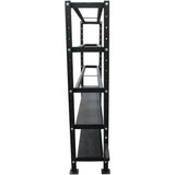 Rack multifuncional para colocar pesas rusas y mancuernas.