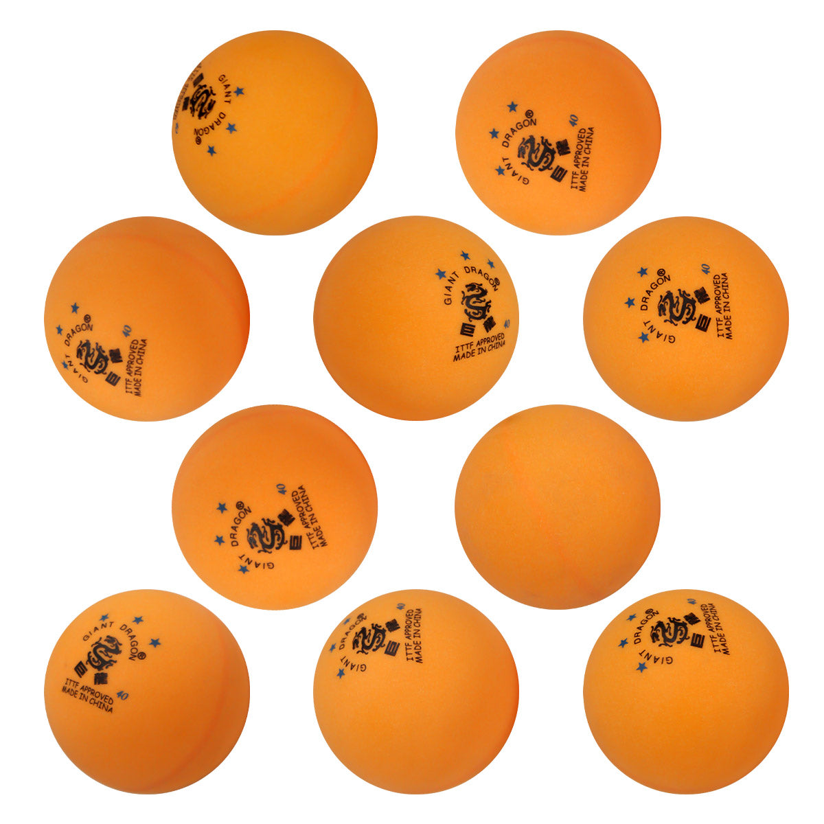 Set de 10 pelotas Giant Dragon 3 estrellas ITTF para entrenamiento