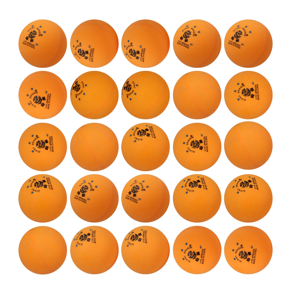 Set de 25 pelotas Giant Dragon 3 estrellas ITTF para entrenamiento