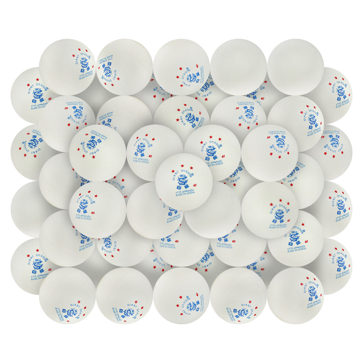 Set de 50 pelotas Giant Dragon 3 estrellas ITTF para entrenamiento