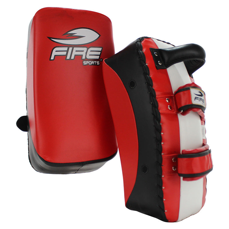 Par de Thai Pads Curvos de Piel Genuina para Artes Marciales