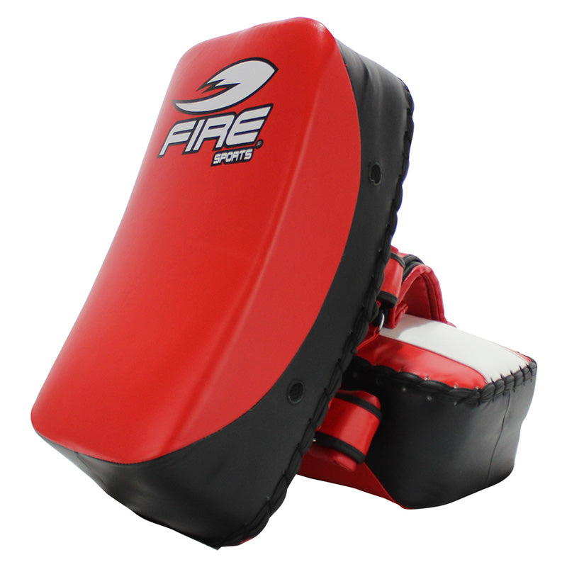 Par de Thai Pads Curvos de Piel Genuina para Artes Marciales