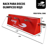 Rack para discos olimpicos con 8 soportes