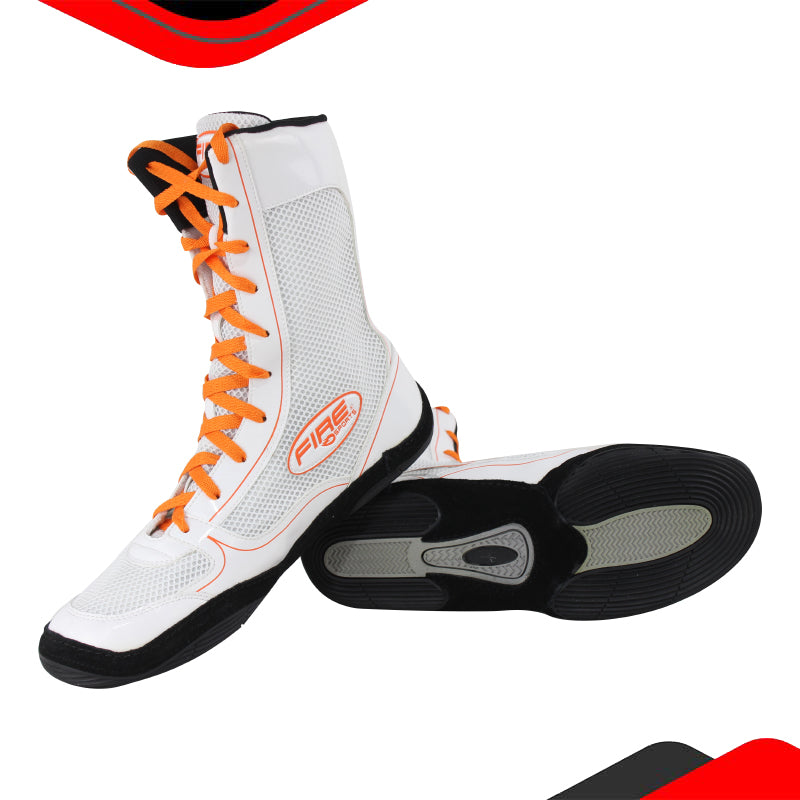Par de zapatillas o botas largas profesional para Boxeo
