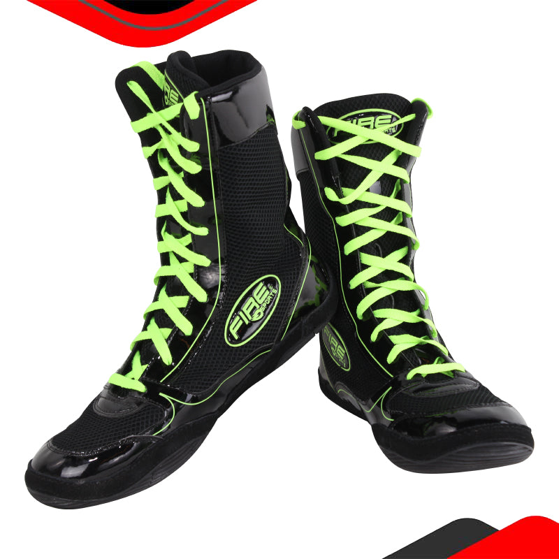 Par de zapatillas o botas largas profesional para Boxeo
