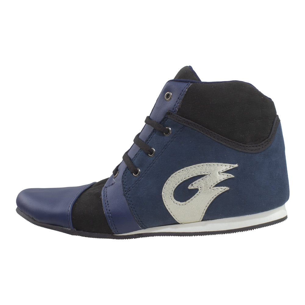 ZAPATILLAS DE BOXEO CON AGUJETAS / PAR BICOLOR ROJO Y AZUL CON SUELA NEGRA (CABALLERO)