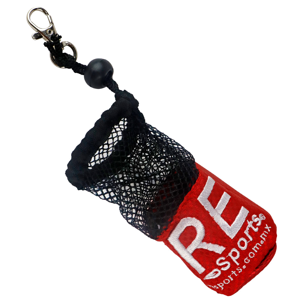 Llavero souvenir en forma de costalito red para 3 pelotas de ping pong