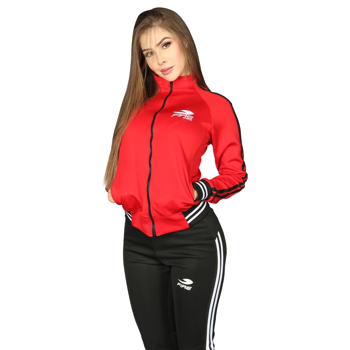 Conjunto deportivo Fire Sports Pants Femenil Rojo/Negro