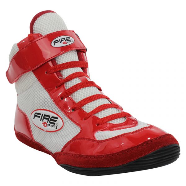 Par de Zapatillas Cortas Fire Sports profesional para Boxeo Blanco