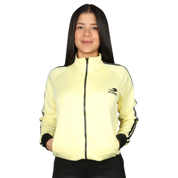 Sudadera con cierre Fire Sports Amarilla con Negro Femenil Fire