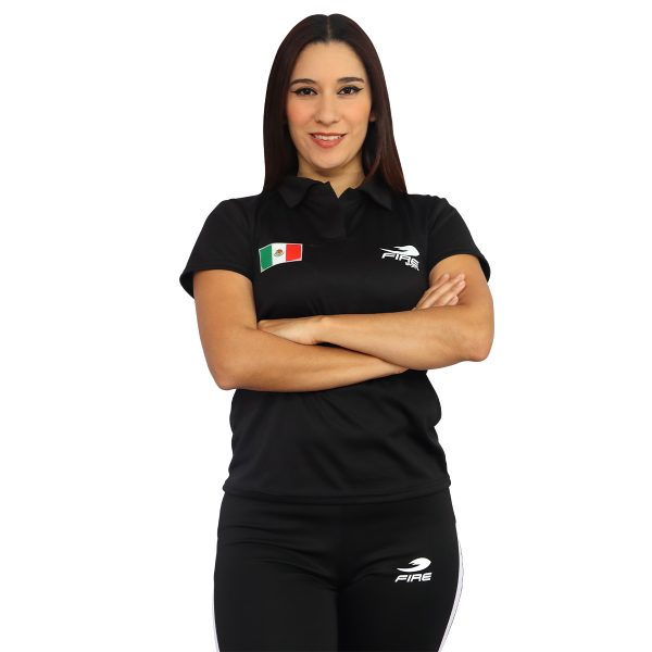 Playera tipo polo Fire Sports femenil con manga corta negro Fire
